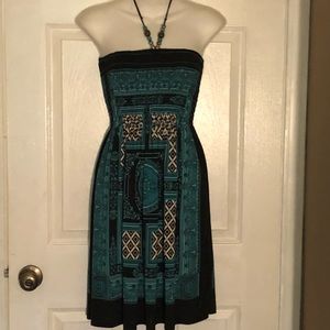 🥰SALE!! Black Teal Boutique Dress Size Small EUC